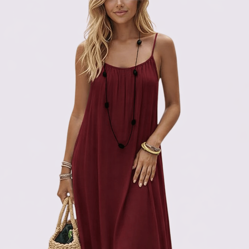 Coral Vestido de Verano Fresco