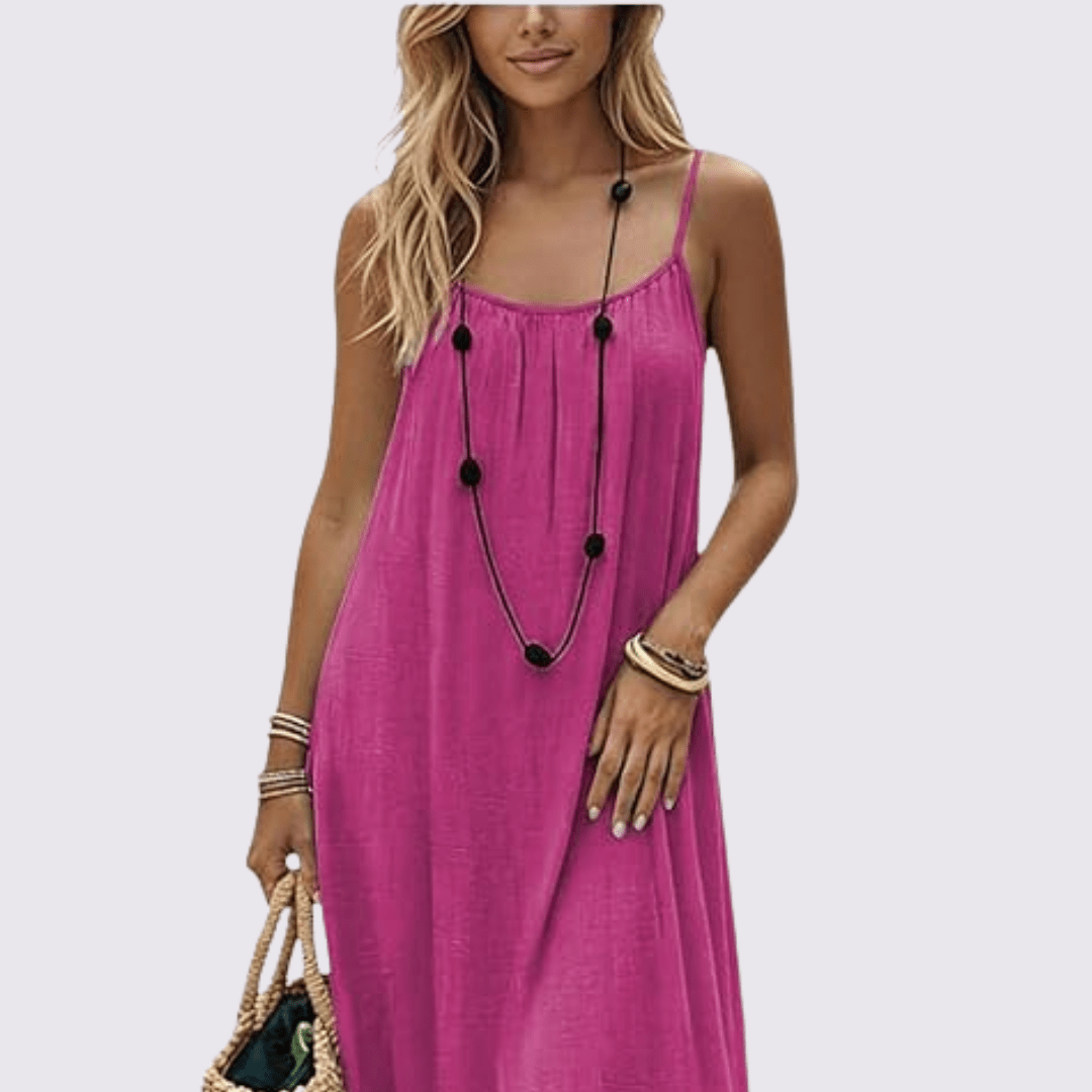 Coral Vestido de Verano Fresco