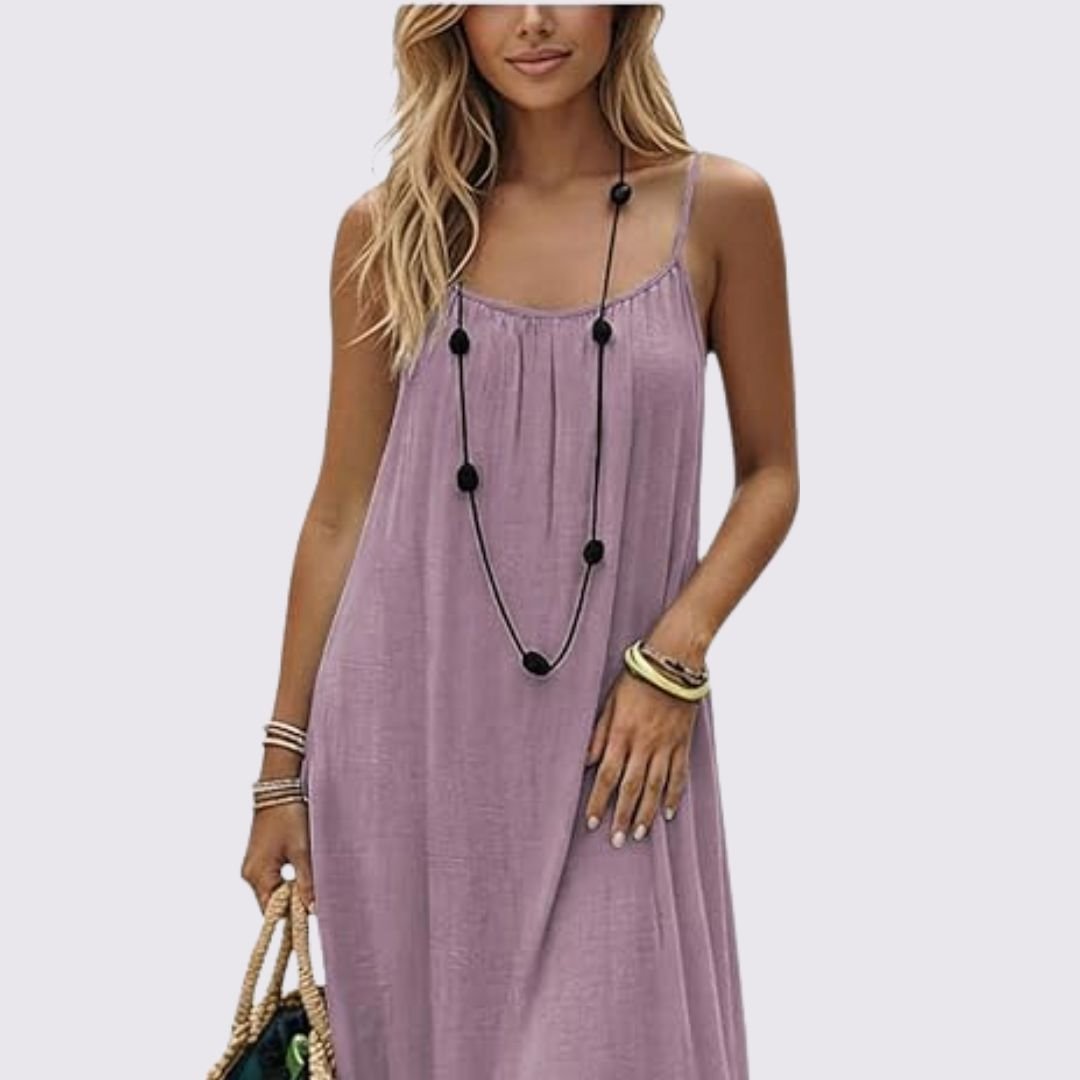 Coral Vestido de Verano Fresco
