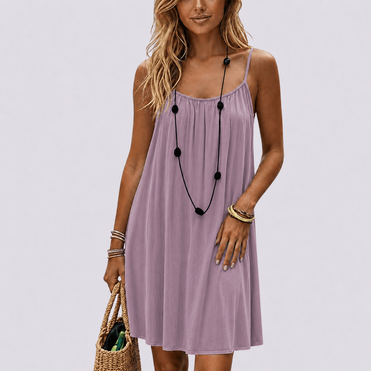 Coral Vestido de Verano Fresco