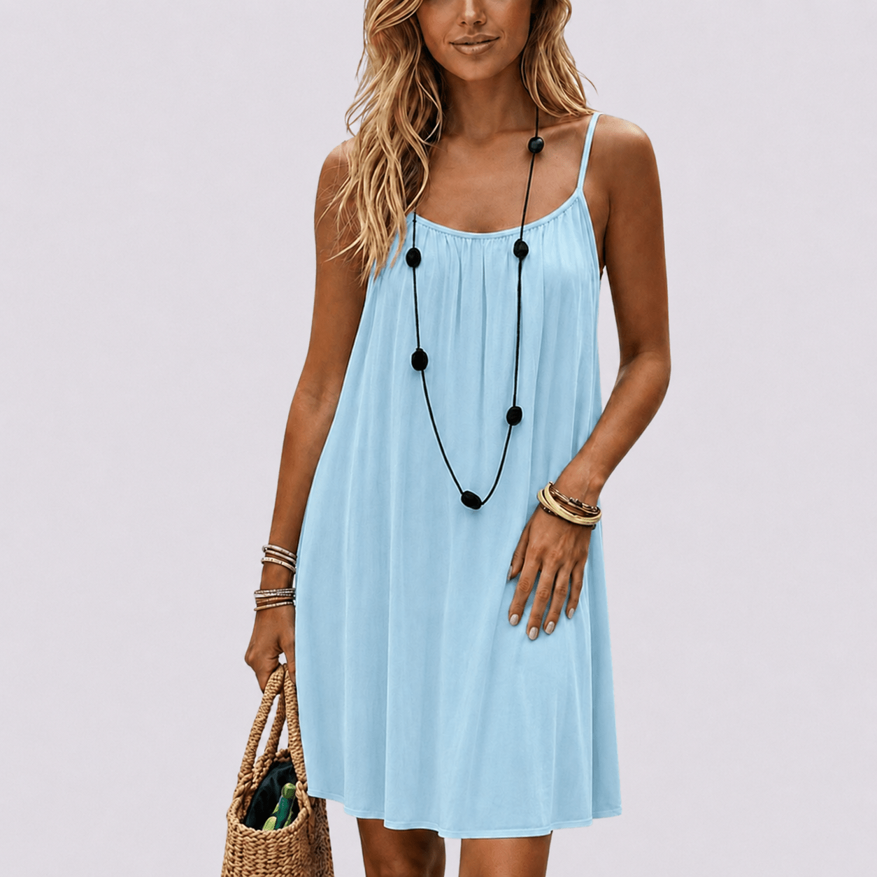 Coral Vestido de Verano Fresco