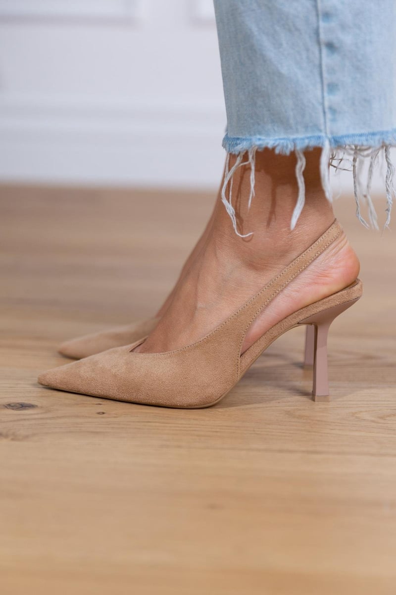 Marlena | Zapatos de salón con talón abierto en color nude