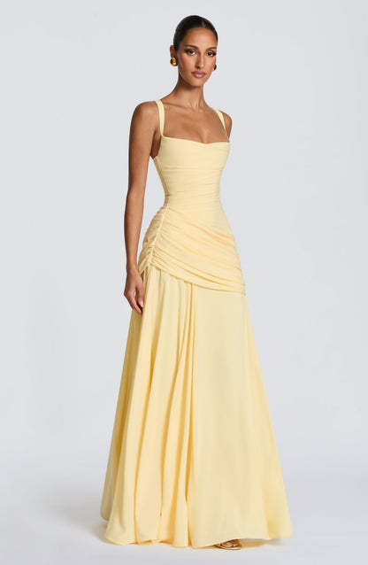 Vestido maxi Sura - Limón