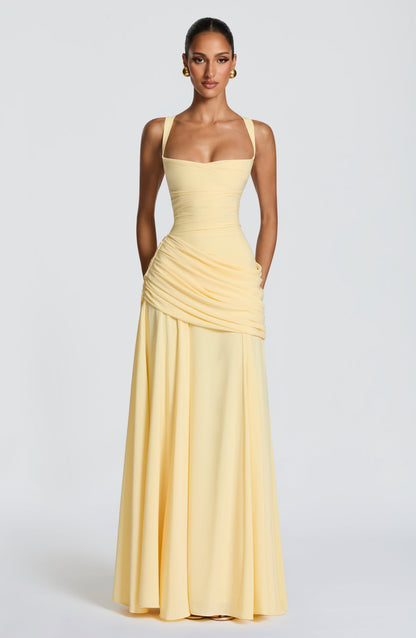 Vestido maxi Sura - Limón