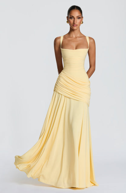 Vestido maxi Sura - Limón