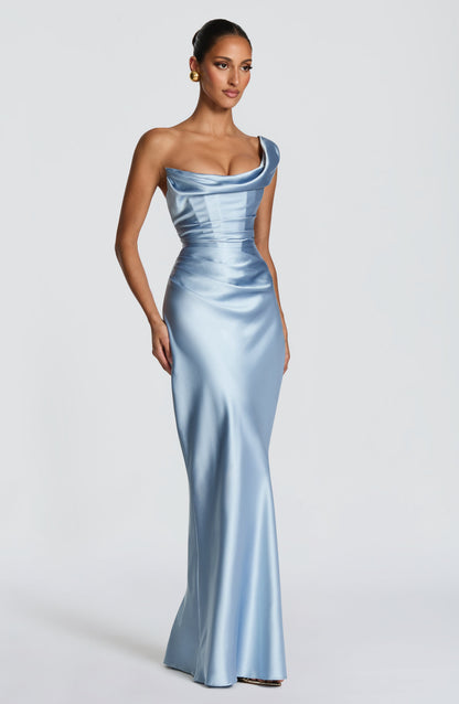 Vestido Maxi Thalassa - Azul glaciar