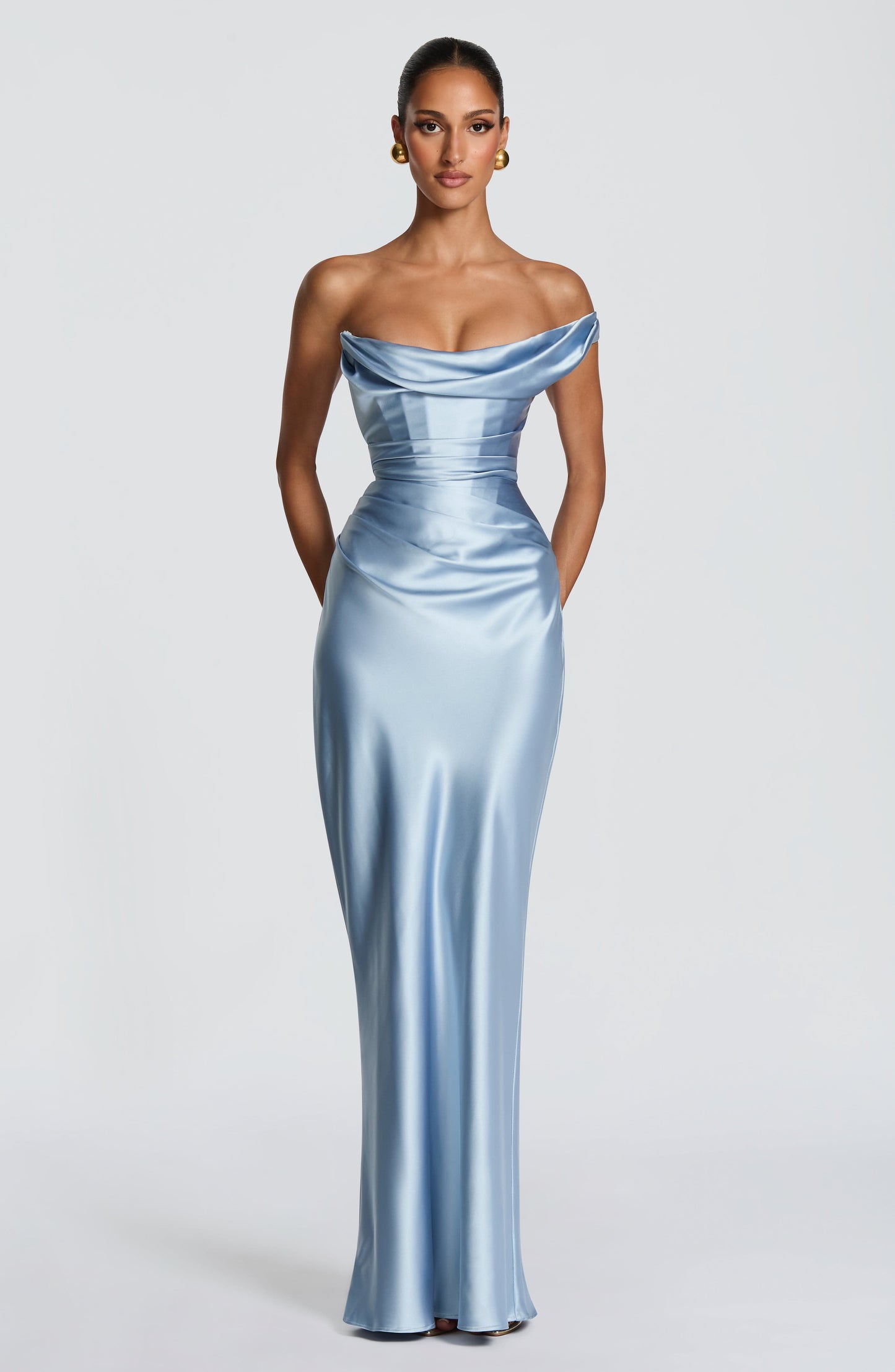 Vestido Maxi Thalassa - Azul glaciar