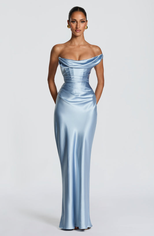 Vestido Maxi Thalassa - Azul glaciar