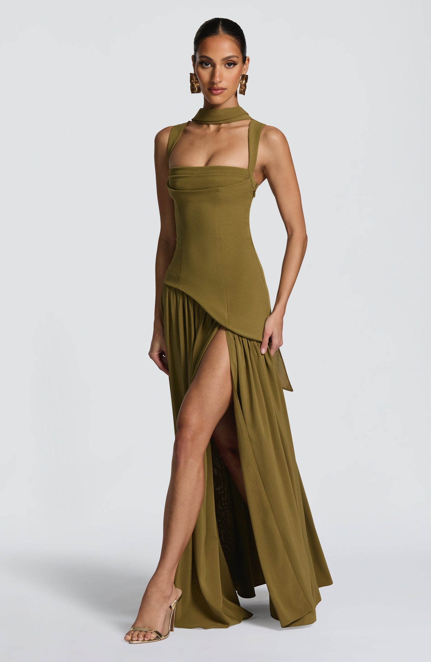 Vestido Maxi Tullulah - Verde Oliva Oscuro