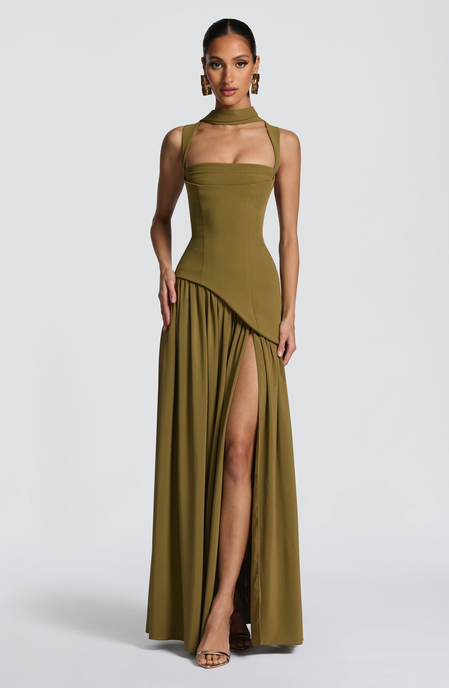 Vestido Maxi Tullulah - Verde Oliva Oscuro