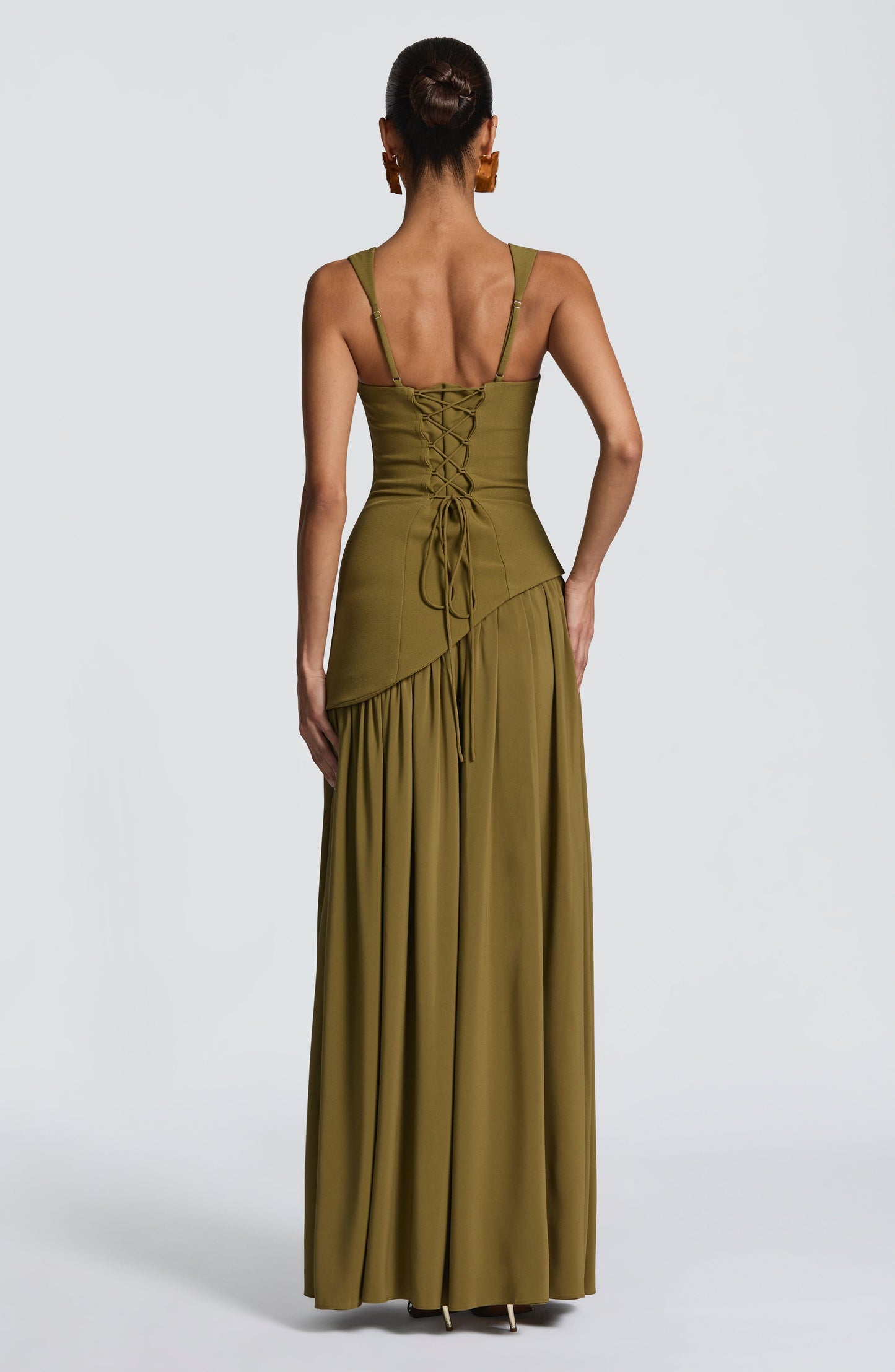 Vestido Maxi Tullulah - Verde Oliva Oscuro