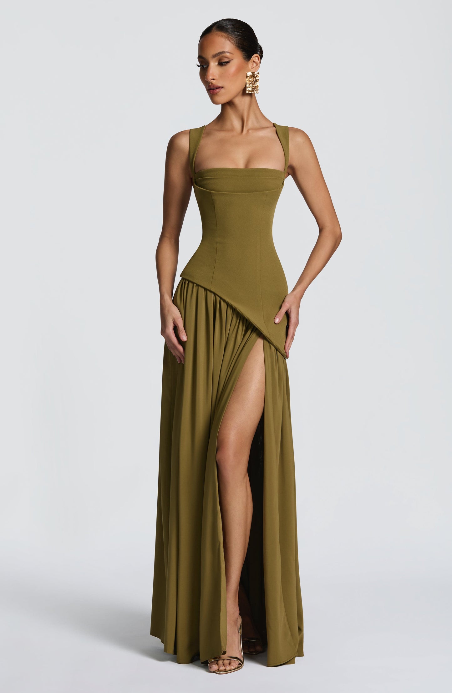 Vestido Maxi Tullulah - Verde Oliva Oscuro