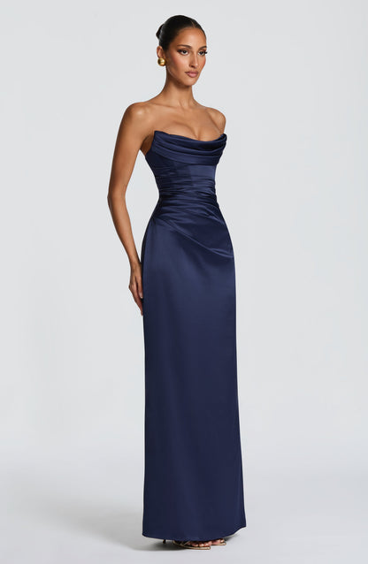 Vestido maxi Vessa - Azul marino