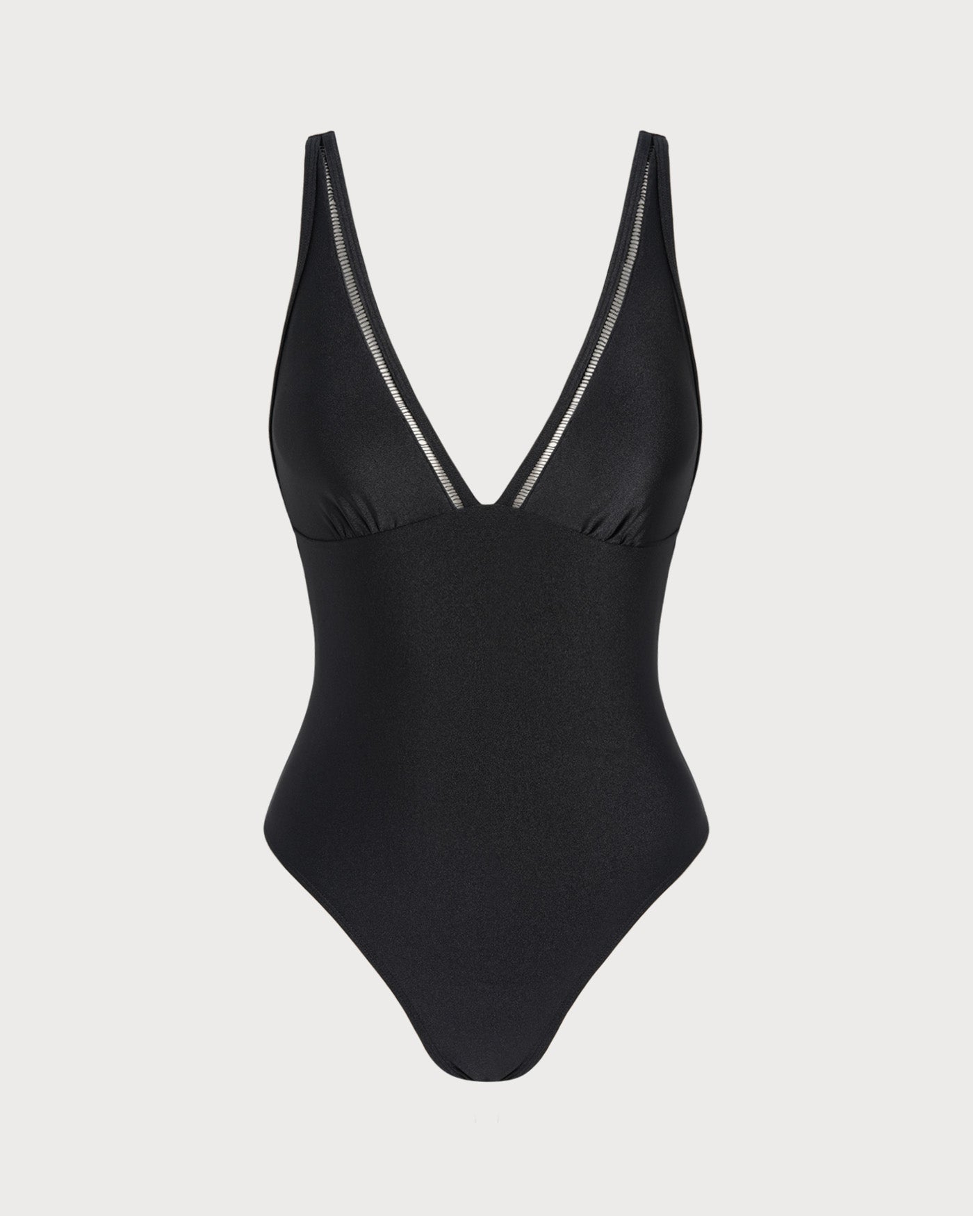 Bañador de una pieza tipo bralette negro liso