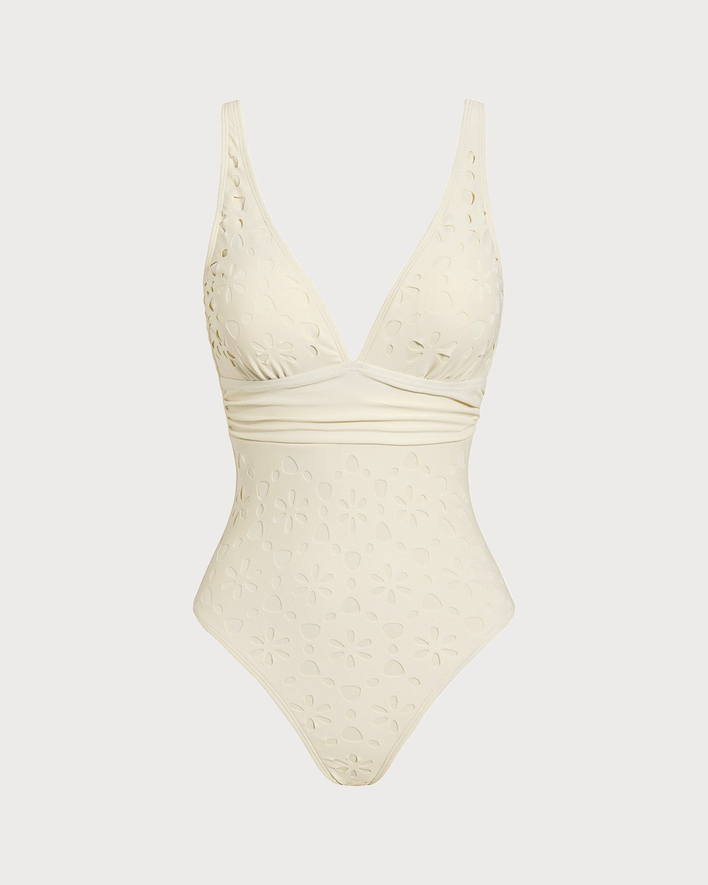 Bañador de una pieza tipo bralette en color blanco roto