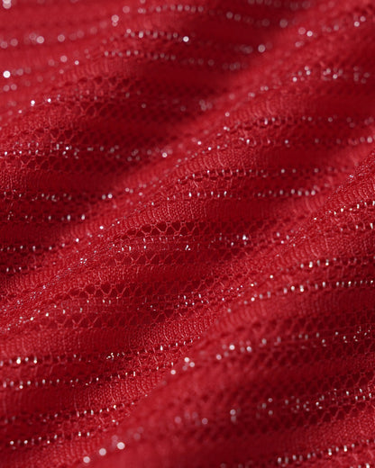 Bañador de una pieza tipo bralette con cuello en V rojo