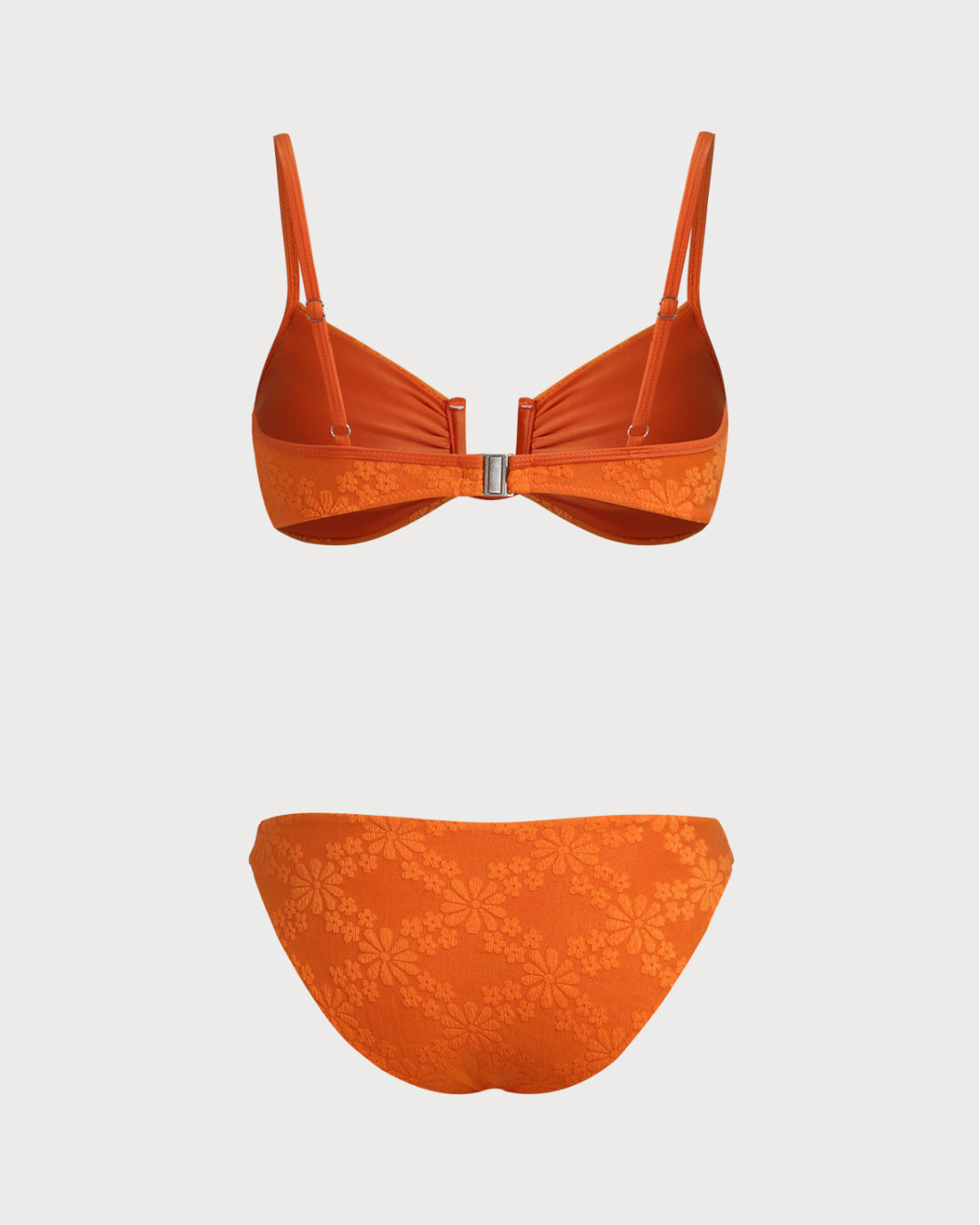 Conjunto de bikini con bralette de jacquard naranja